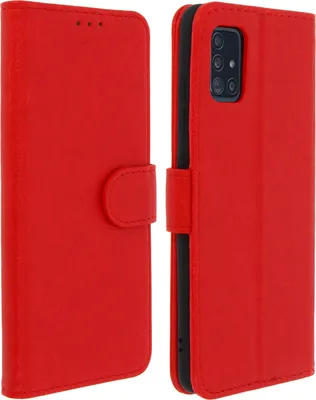Produktbild von Flip Cover Geldbörse, Klappetui Kunstleder für Samsung Galaxy A51 – Rot