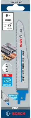 Produktbild von PRO Thick Metal Demolition S930CF Säbelsägeblatt, 1,6 x 22 x 150 mm, 5-tlg.
