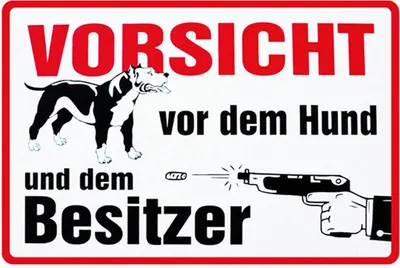 Produktbild von vianmo Holzschild 12x18 cm Tiere Vorsicht vor Hund und Besitzer