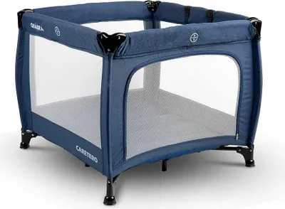 Produktbild von CARETERO Laufstall Baby Laufgitter Laufstall Transporttasche - 83x83x71cm - Blau