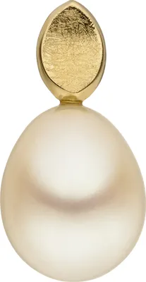 Produktbild von Anhänger 585 Gold Gelbgold eismatt 1 Süßwasser Perle Perlenanhänger