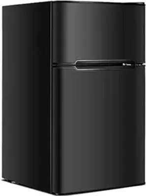 Produktbild von GOPLUS 90L Kühlschrank, Mini-Kühlschrank mit Gefrierschrank & einstellbarem Thermostat, Kühl-Gefrier-Kombination für Zuhause, Büro & Wohnung (Schwarz)