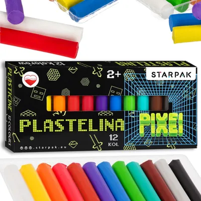 Produktbild von PIXEL, sichere bunte Modelliermasse für Kinder, 12er-Set