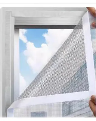 Produktbild von Mückennetz für Fenster - Insektenschutz - 80 x 100 cm - Fiberglasgewebe - Klettverschluss - Grau