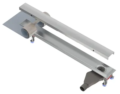 Produktbild von NORDONA Edelstahl Duschrinne 60cm Ablauf Seitlich Abflussrinne Extraflache Ablaufgarnitur