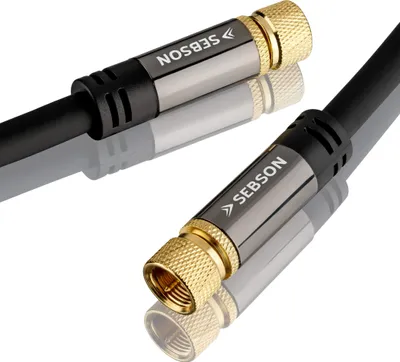 Produktbild von SAT Kabel 10m 4-fach, TV Antennenkabel , F-Stecker, Koaxialkabel 75 Ohm SEBSON