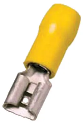 Productafbeelding van Intercable ICIQ668FH platte stekkerhuls, 4-6 qmm, 6,3x0,8 mm, geel, messing