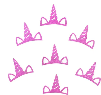 Produktbild von Oblique Unique Einhorn Konfetti Glitzer Effekt 18 Stk. Kinder Geburtstag Deko Basteln - rosa