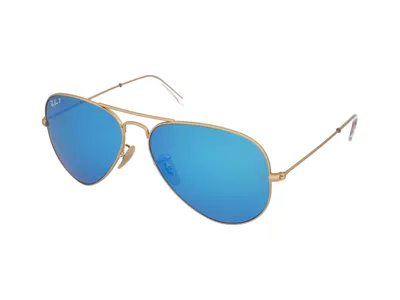 Produktbild von Ray-Ban AVIATOR FLASH LENSES, Erwachsener, Uni, Pilot, Gold, Polarisierte Linse, Metall