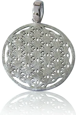 Produktbild von Anhänger Kette 925 Silber 2,5cm Blume des Lebens frozen Schmuck 24625