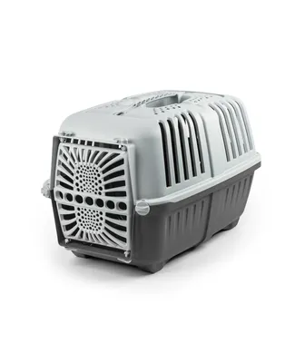 Produktbild von lionto Tiertransportbox, robuste Transportbox aus Kunststoff mit sicherem Schließsystem & optimaler Belüftung, 48x31,5x33 cm, anthrazit