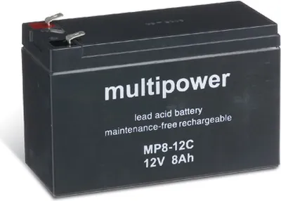 Produktbild von Powery Ersatzakku für Solaranlagen Hebebühnen Notbeleuchtung 12V 8Ah (zyklenfest)