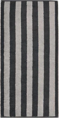 Produktbild von Handtuch - 50 x 100 cm - Anthrazit - Hellgrau - Baumwolle - Streifen