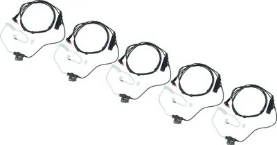 Produktbild von vhbw 5x Headset kompatibel mit Motorola SL7550, SL1K, SL4010, SL1600, SL4000, SL7500, SL1M Funkgerät - schwarz, Akustikschlauch