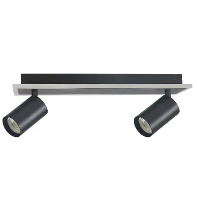 Image de Spot encastré PARMA noir 3xGU10x8W en métal, dimensions : 14x40x8 cm, IP20, Light Prestige