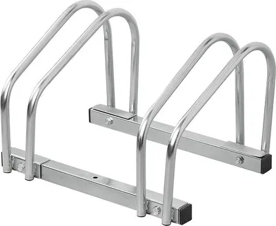 Produktbild von Fahrradständer für 2 Fahrräder aus verzinktem Stahl zur Wand- oder Bodenmontage