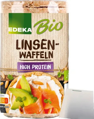 Produktbild von Edeka  Linsenwaffeln High Protein (90g Packung) + usy Block