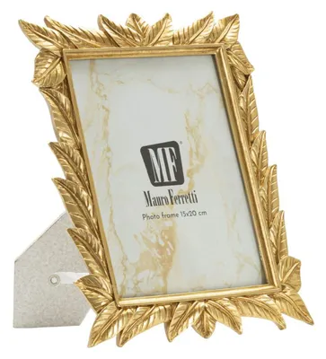 Obrázok produktu pre Rám na fotografie Laurel Gold s dekoráciou z vavrínových listov, 15 x 20 cm