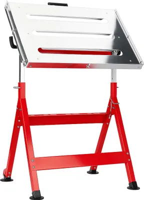 Obrázok produktu pre LUXTOM | Skladací zvárací stôl, 78-93 cm, výškovo nastaviteľný zvárací vozík, pracovný stôl s plynulým náklonom, zváracia doska z pozinkovanej ocele - nosnosť do 150 kg
