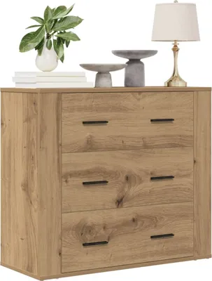 Image de vidaXL Sideboard Chêne Artisan 80x33x70 cm Bois composite