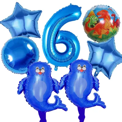 Immagine prodotto di Set di 7 palloncini a tema "6 anni" per feste di compleanno