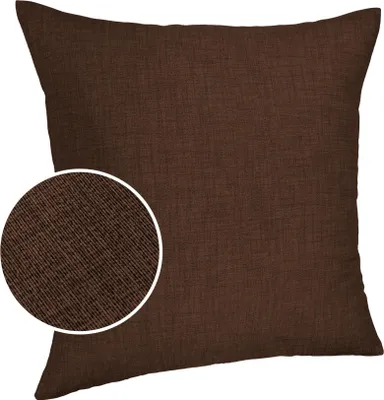Produktbild von Dekokissen Kissenhülle mit Reißverschluss Sofakissen 40x40cm ohne Füllung Einfarbig Leinenoptik Uni Dunkelbraun