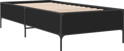 Zdjęcie produktu dla Łóżko Metalowe Czarne Rama Łóżka Ze Stelażem Sofa Do Sypialni Pokoju 90x200 cm