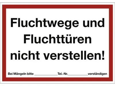 Produktbild von Dreifke® Aufkleber Fluchtwege und Fluchttüren nicht verstellen!, Folie, 297x2...