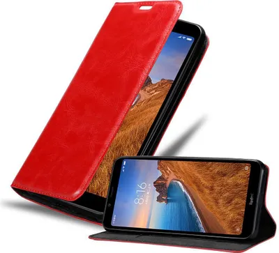 Produktbild von Cadorabo Hülle für Xiaomi RedMi 7A Schutz Hülle in Rot Handyhülle Etui Case Cover Magnetverschluss