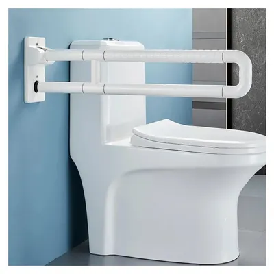 Obrázok produktu pre Skladacie madlá do kúpeľne – protišmyková podpora – 12 x 60 cm – biela