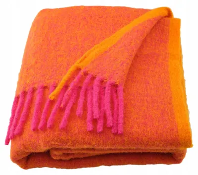 Produktbild von IKEA KLIPPOXEL Decke Orange Jaskraworóżowy 130x170 cm