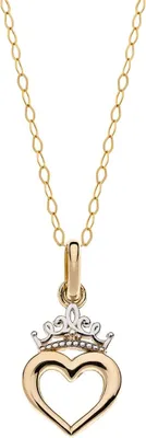 Produktbild von Disney CG00004TL-0.CS Halskette mit Anhänger Mädchen Herz Krone 375/- Gelbgold