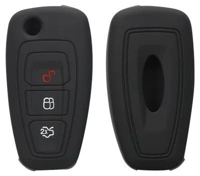 Produktbild von kwmobile Schlüsselhülle für Ford 3-Tasten Klapp Autoschlüssel Hülle - Autoschlüssel Schlüssel Hülle aus Silikon - Schlüsselschutz Gehäuse in Schwarz
