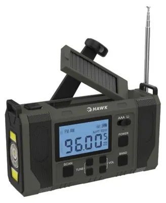 Obrázek produktu pro HAWK Expedition R20 HWRDI420GN Solární rádio s dynamem a klikou, šedá