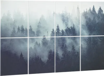 Immagine prodotto di Confezione da 8 pannelli acustici artistici autoadesivi da 40 x 30 cm per la casa Forest