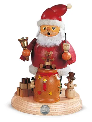 Obrázek produktu pro Kouřící figurka Kouřící muž na podstavci Otec Vánoc (šxv):13x19cm NOVINKA