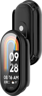 Produktbild von Schutzhülle mit Glas für Xiaomi Smart Band 10, Bizon Case Watch Adamo, Schwarz