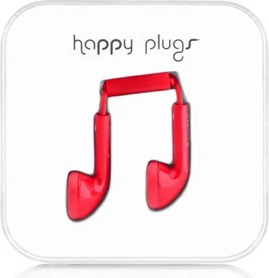 Zdjęcie produktu dla Happy Plugs Earbud, Przewodowa, 20 - 15000 Hz, Połączenia/muzyka, Zestaw słuchawkowy, Czerwony