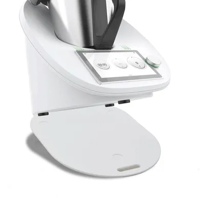Zdjęcie produktu dla Mumsi© Deska ślizgowa do Thermomix TM5 i TM6 w kolorze białym - Wysokiej jakości ślizgacz wykonany ze szkła akrylowego - Łatwy do przenoszenia