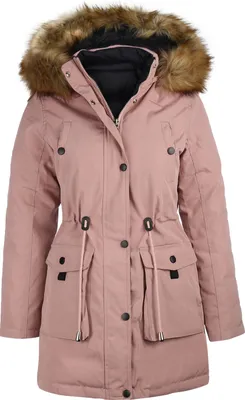 Produktbild von VAN HILL Damen Leicht Gefütterte Winterjacken Kapuze Seitentaschen Jacke 837624, Farbe: Altrosa, Größe: 38