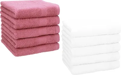 Produktbild von Betz 10 Stück Seiftücher 30x30 cm PREMIUM 100% Baumwolle  Farbe: altrosa und weiß