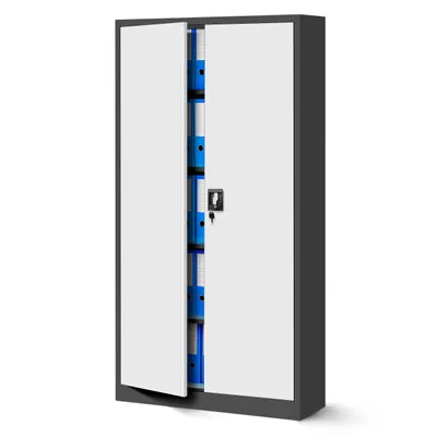 Produktbild von Aktenschrank Büroschrank Stahlschrank anthrazit-weiß  185x90x40