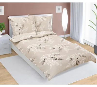 Obrázek produktu pro Krepové povlečení - 140x200 cm. 70x90 - hnědá,béžová