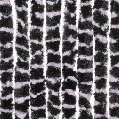 Produktbild von Moritz Flauschvorhang aus Chenille 56 x 185 cm pink schwarz gestreift Türvorhang als Fliegenschutz Insektenschutz für Camping Wohnwagen