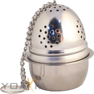 Produktbild von [ Ø3.7cmxL5cm Teeei mit Untersetzer ] Tee Ei Teefilter Teesieb STAINLESS STEEL