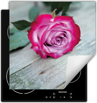 Produktbild von DarHaus Herdabdeckplatte 60x52 cm Anti Rutsch Matte Aufrollbar, Rose