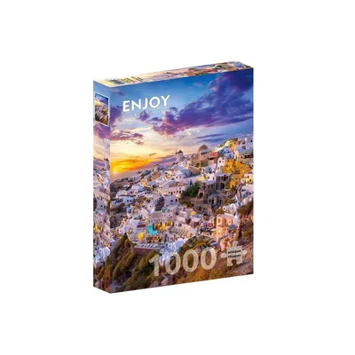 Zdjęcie produktu dla Puzzle 1000 elementów Enjoy – Zachód słońca nad Santorini, Grecja