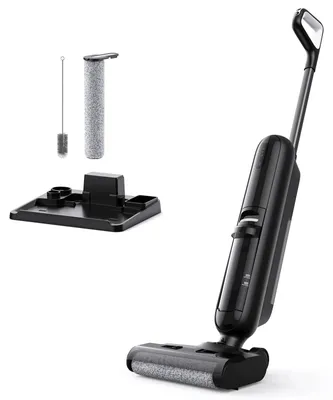 Zdjęcie produktu dla Bezprzewodowy odkurzacz do czyszczenia na mokro i na sucho z funkcją mycia podłóg – odkurzacz do podłóg – 200 W – 40 minut pracy – filtr HEPA – samobieżny – wtyczka UE – czarny