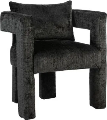 Obrázek produktu pro Lounge křeslo AIORBER, design s dutými područkami, tvar slona, pohodlné polštáře, žinylková tkanina, vhodné do obývacího pokoje, ložnice, 60x44x65cm, černá barva