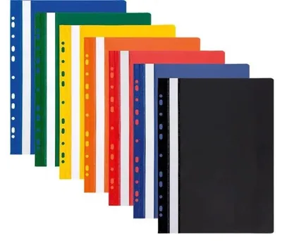 Immagine prodotto di Cartellina A4 in PVC con fori europei, colore rosso (confezione da 10) - Panta Plast